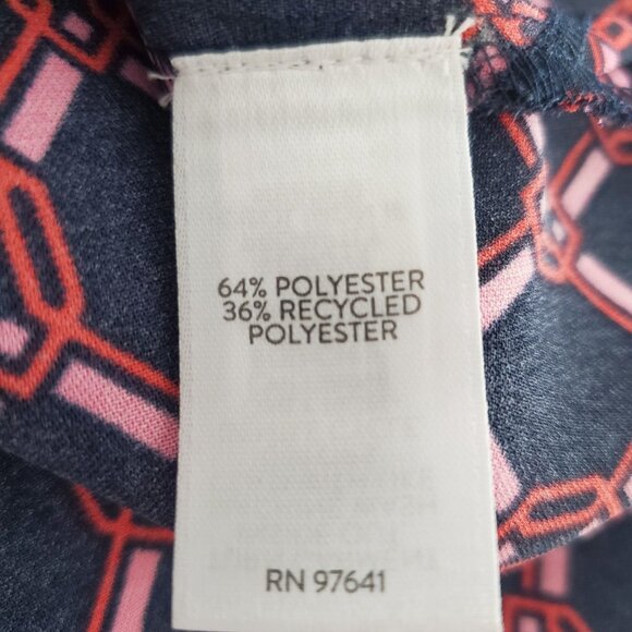 J Jill Womens Wearever Blue Geometric Easy Care Button Up Blouse Size L Career - Picture 4 of 8